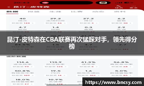 昆汀-皮特森在CBA联赛再次猛踩对手,领先得分榜